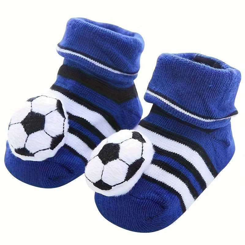 1 Pair Soccer Autumn And Winter Style Cartoon Non-slip Floor Baby Boys Socks