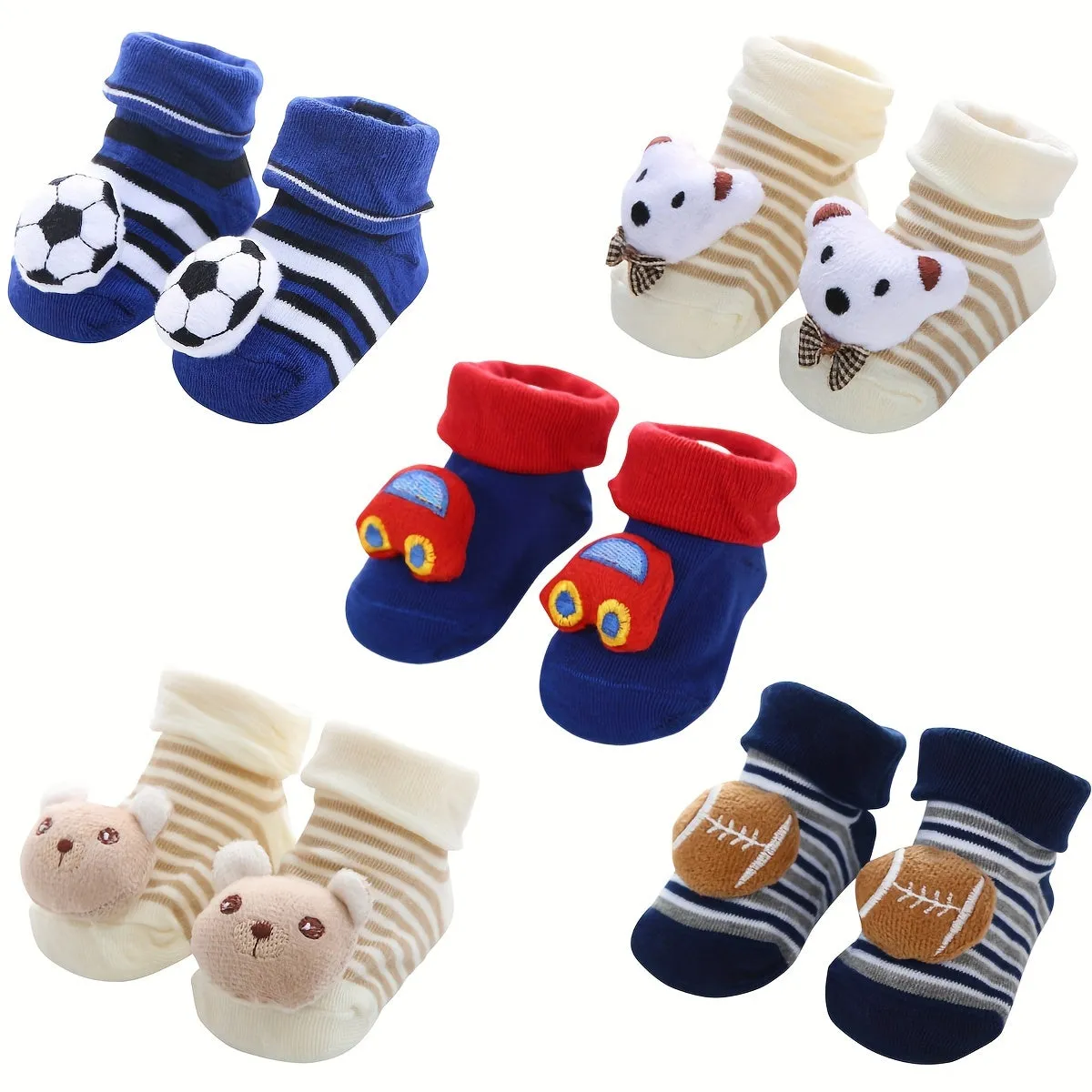 1 Pair Soccer Autumn And Winter Style Cartoon Non-slip Floor Baby Boys Socks