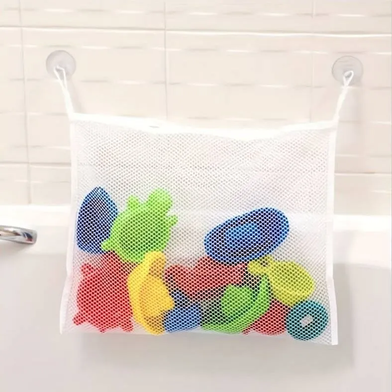 5 x White Baby Kids Bath Toys Holder Organiser Kitchen Storage Hanging Large Bag