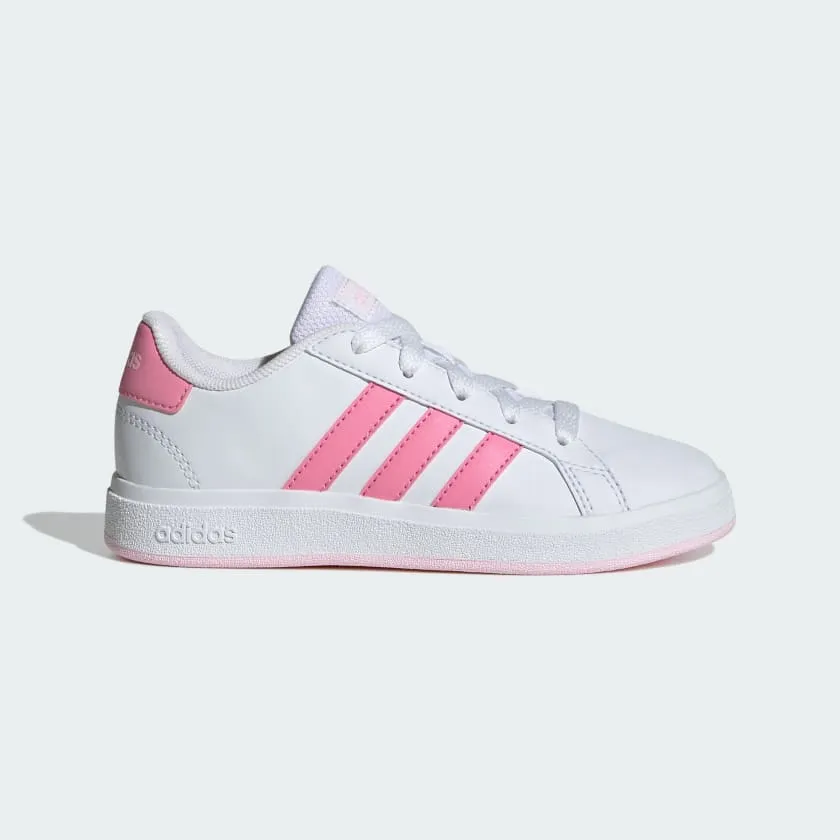 ADIDAS KID'S GRAND COURT 2.0 SIZES 4-7 WHITE/PINK SHOES