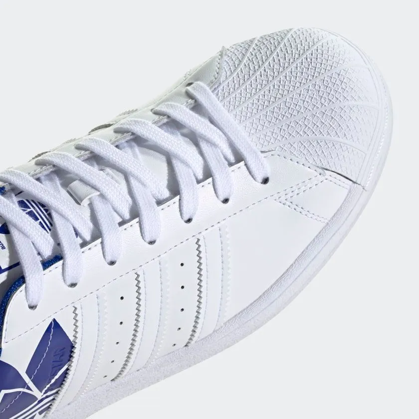 Adidas Men's Superstar Trefoil Shoes - Cloud White / Royal Blue