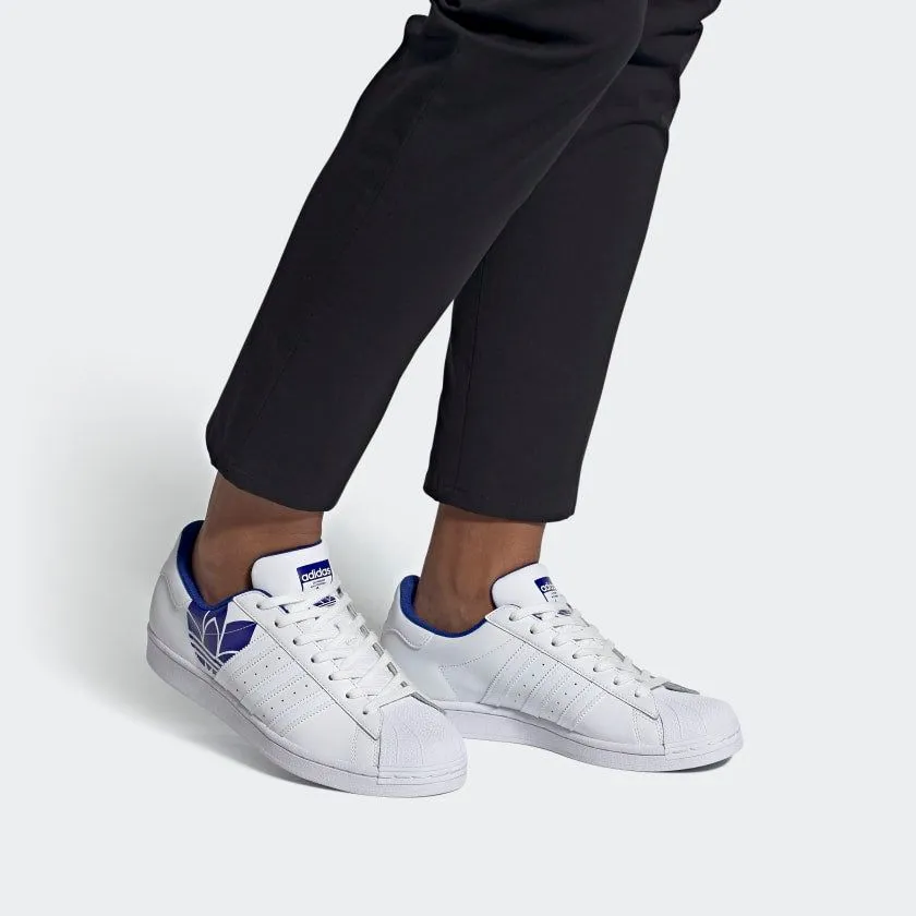 Adidas Men's Superstar Trefoil Shoes - Cloud White / Royal Blue