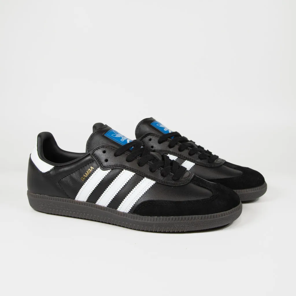 Adidas Skateboarding - Samba ADV Shoes - Core Black / Footwear White / Gold Metallic