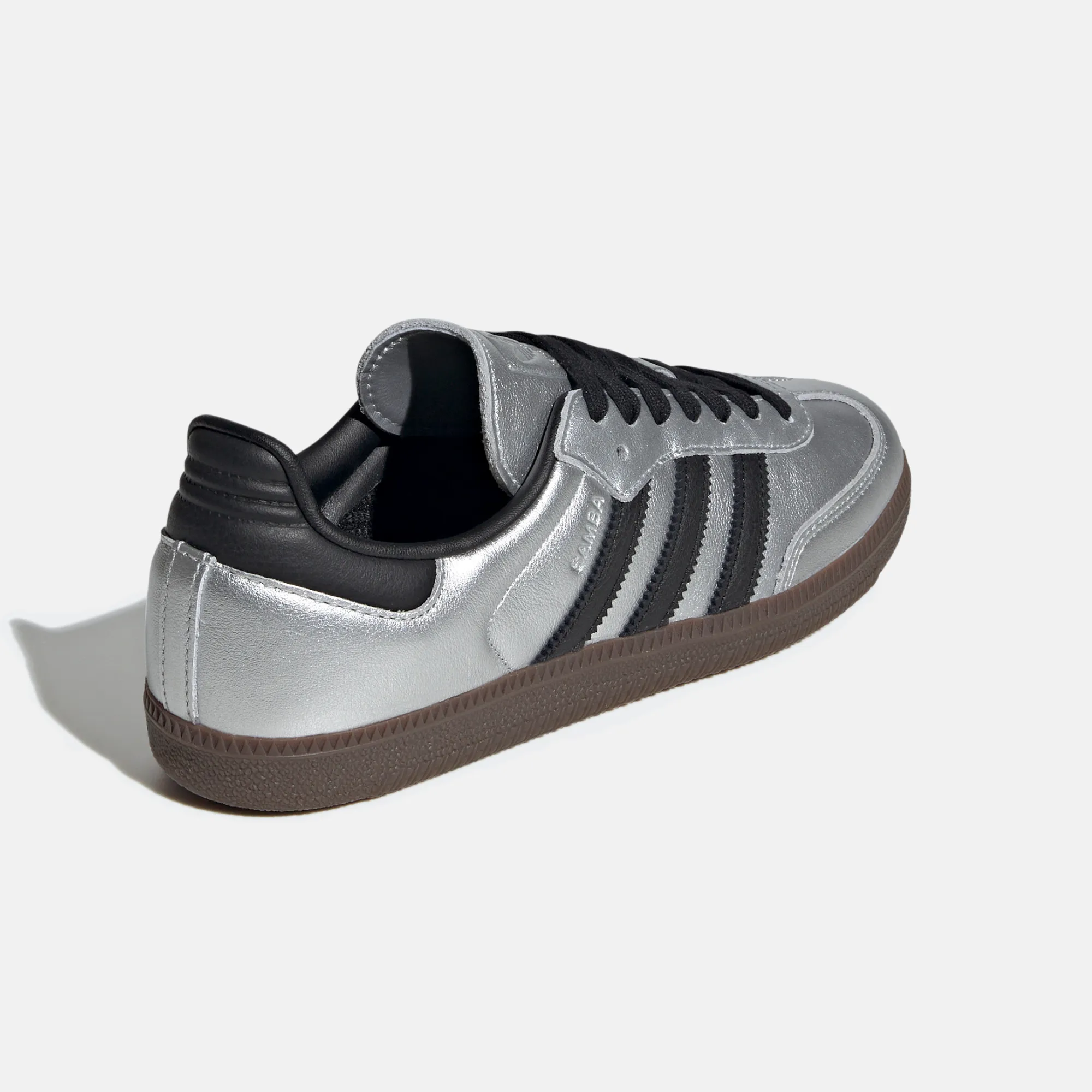 Adidas Women's Samba OG Silver Metallic Black Gum