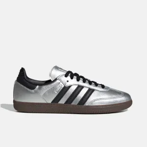 Adidas Women's Samba OG Silver Metallic Black Gum