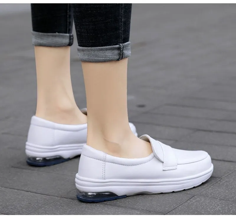 Advbridge Spring  Autumn Shoes Women Loafers Soft Comfortable Black White Shoes Flat Elegant Ladies Casual Shoes Plus Size 42 A4369