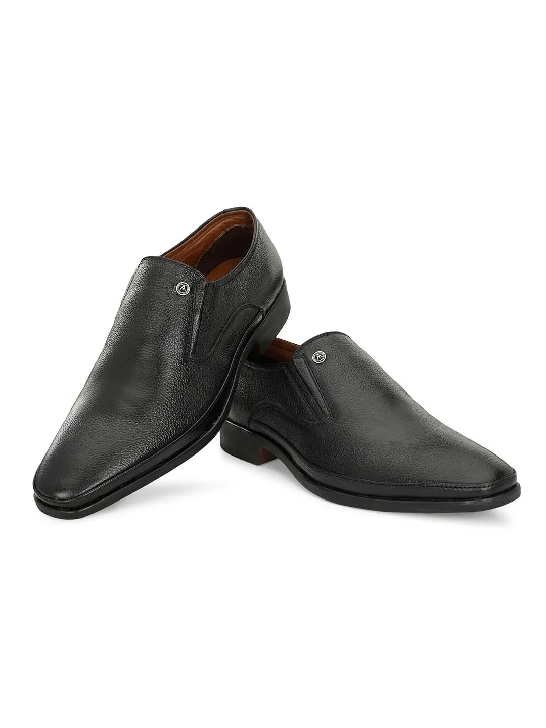 Alberto Torresi Genuine Leather Black Slipon Formal Shoes