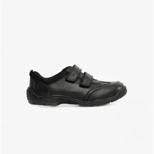 ALEC Boys Leather School Shoes Black