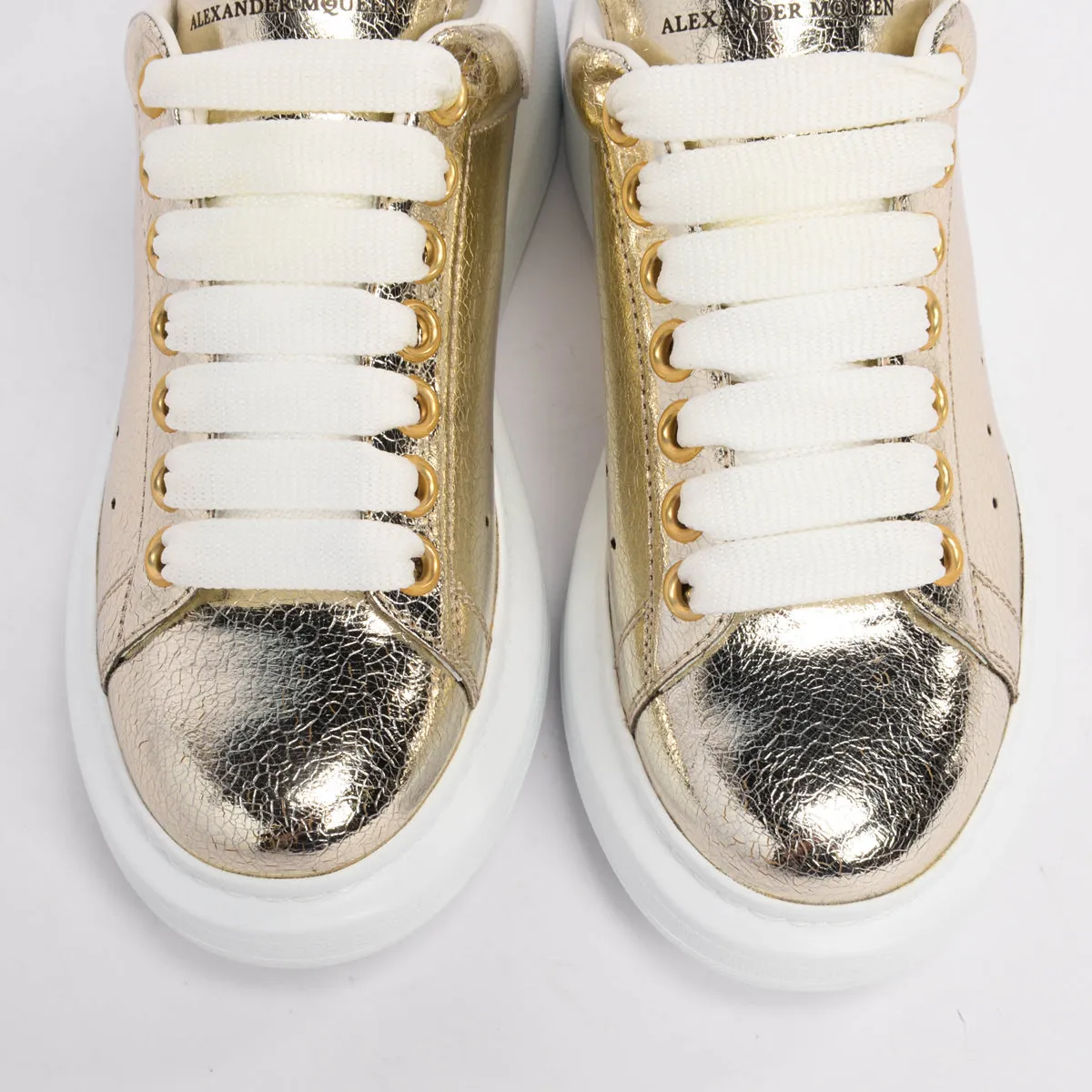 Alexander McQueen Gold Exaggerated Sole Sneakers 36