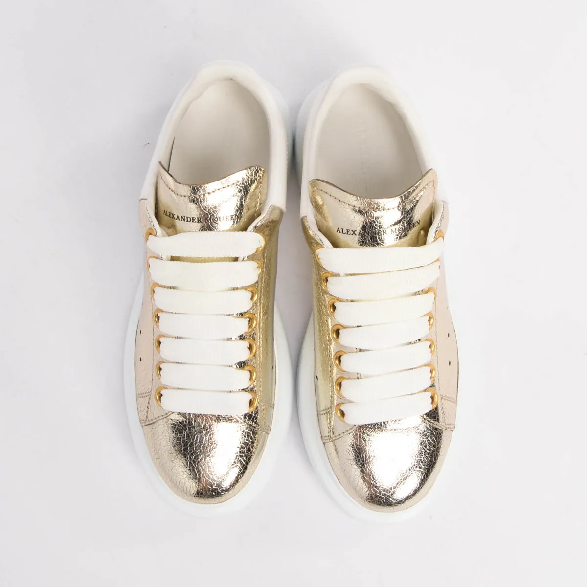 Alexander McQueen Gold Exaggerated Sole Sneakers 36