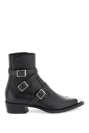 Alexander mcqueen 'punk' boots with three buckles