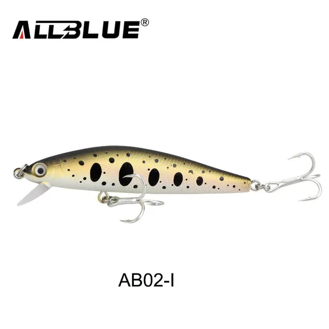 ALLBLUE New Minnow 70mm 6.5g 0.5-1M Dive Artificial Bait Plastic Hard 3D Eyes Fishing Lures Wobbler Fishing Bait Fishing Tackle