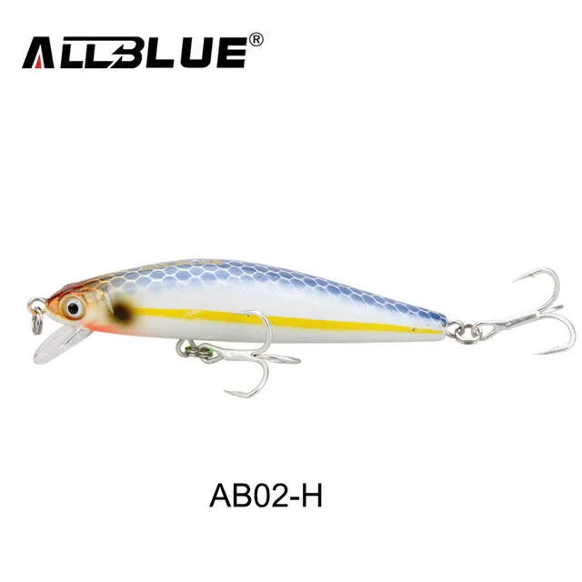 ALLBLUE New Minnow 70mm 6.5g 0.5-1M Dive Artificial Bait Plastic Hard 3D Eyes Fishing Lures Wobbler Fishing Bait Fishing Tackle