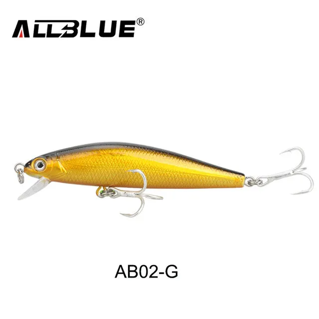 ALLBLUE New Minnow 70mm 6.5g 0.5-1M Dive Artificial Bait Plastic Hard 3D Eyes Fishing Lures Wobbler Fishing Bait Fishing Tackle