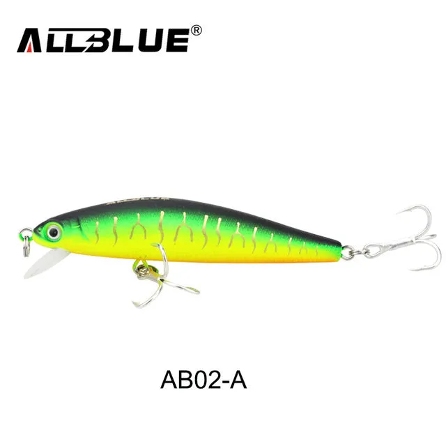 ALLBLUE New Minnow 70mm 6.5g 0.5-1M Dive Artificial Bait Plastic Hard 3D Eyes Fishing Lures Wobbler Fishing Bait Fishing Tackle