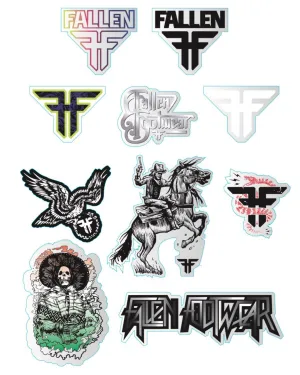 ASSORTED FALLEN FOOTWEAR STICKERS - PACK 3