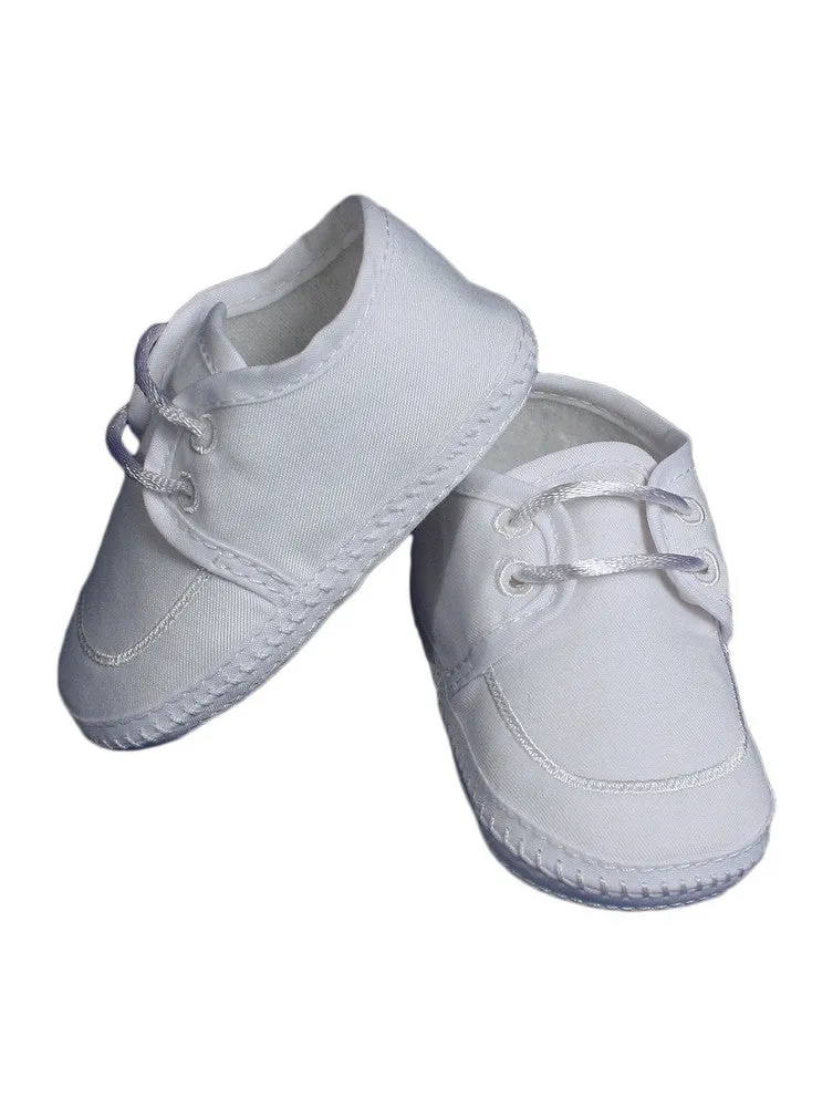 Baby Boys White Gabardine Oxford Braid Accent Christening Shoes 0-4 Baby