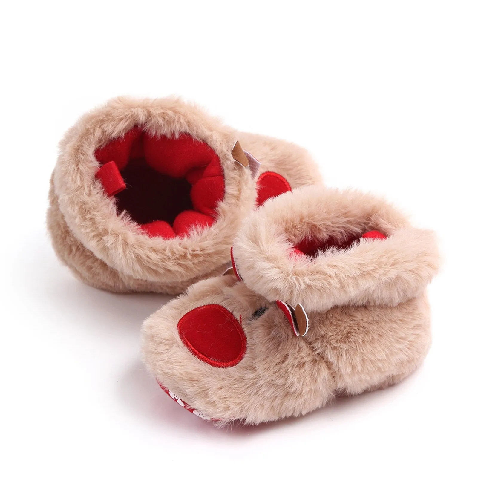 Baby Christmas Plush Animal Shoes Toddler Infant Girls Boys Prewalker Sneakers Warm Shoes Fur Shoes Winter