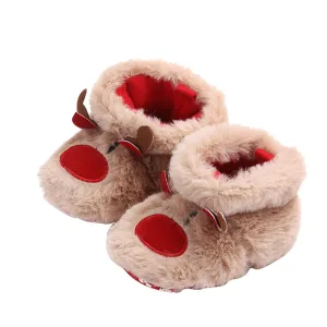 Baby Christmas Plush Animal Shoes Toddler Infant Girls Boys Prewalker Sneakers Warm Shoes Fur Shoes Winter