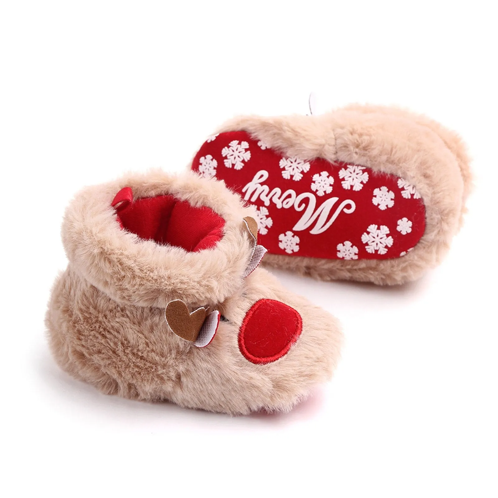 Baby Christmas Plush Animal Shoes Toddler Infant Girls Boys Prewalker Sneakers Warm Shoes Fur Shoes Winter