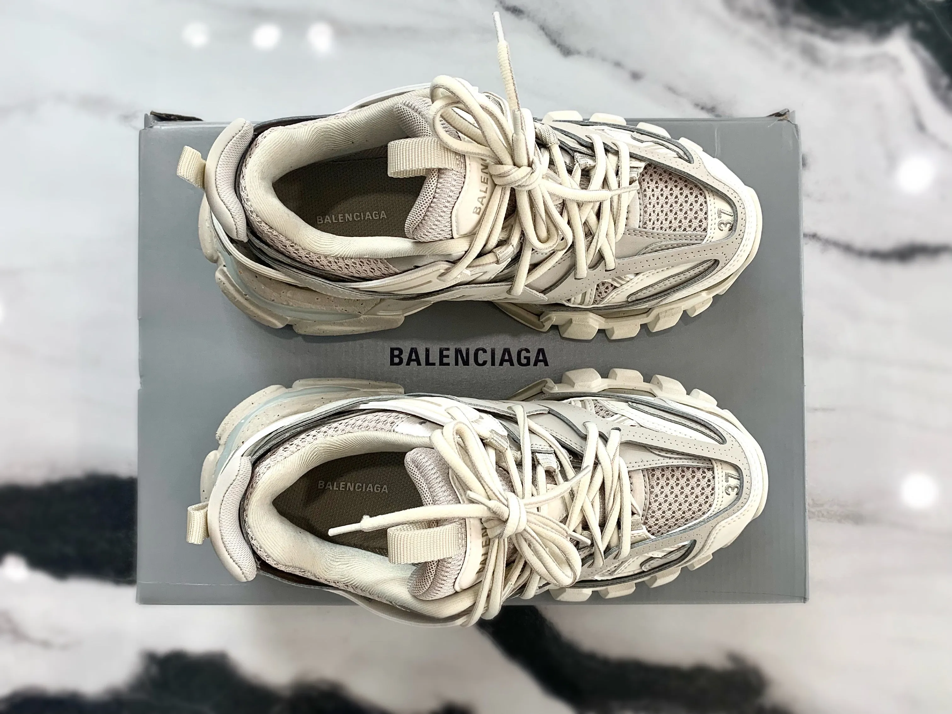 BALENCIAGA BEIGE TRACK SNEAKERS