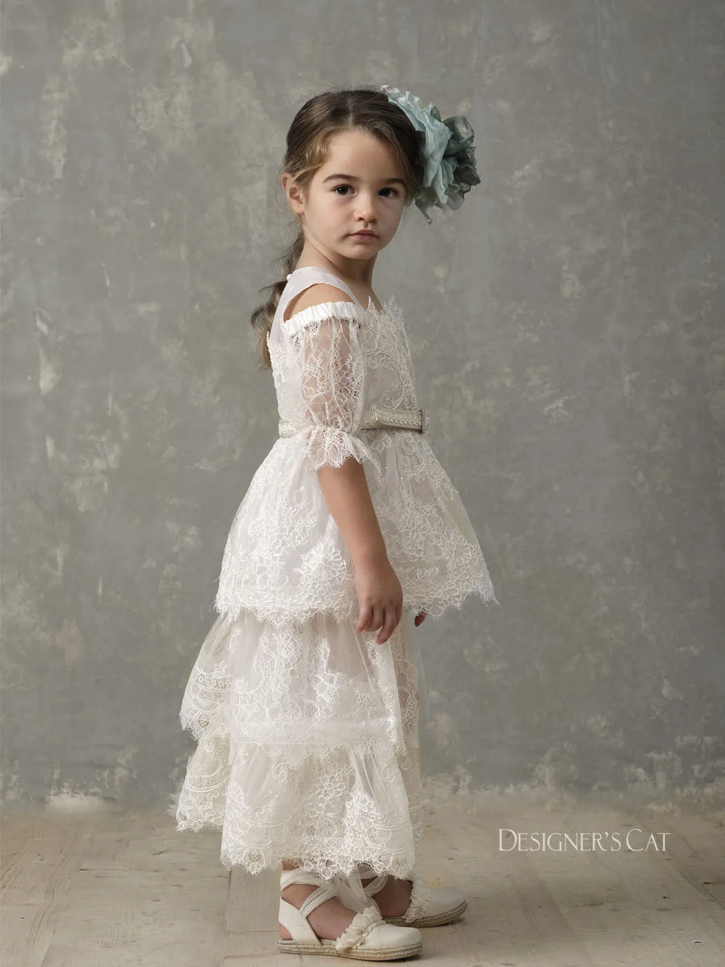 Baptism Girl's Lace Dress - AMFITRITI