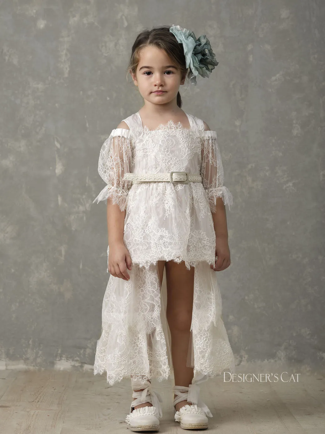 Baptism Girl's Lace Dress - AMFITRITI