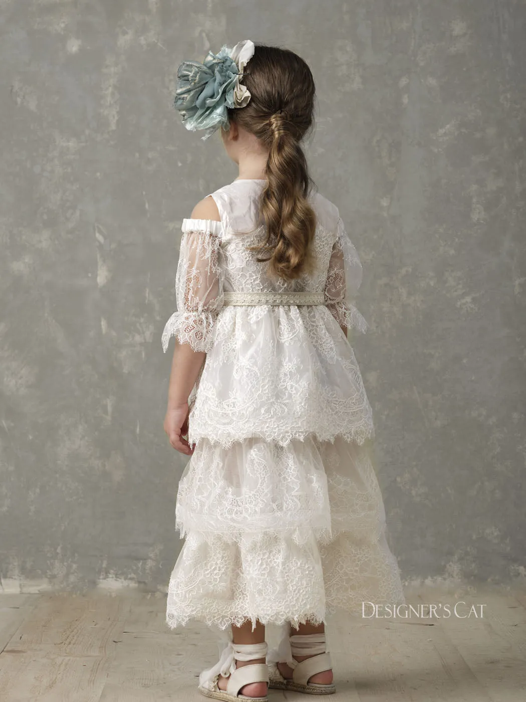 Baptism Girl's Lace Dress - AMFITRITI