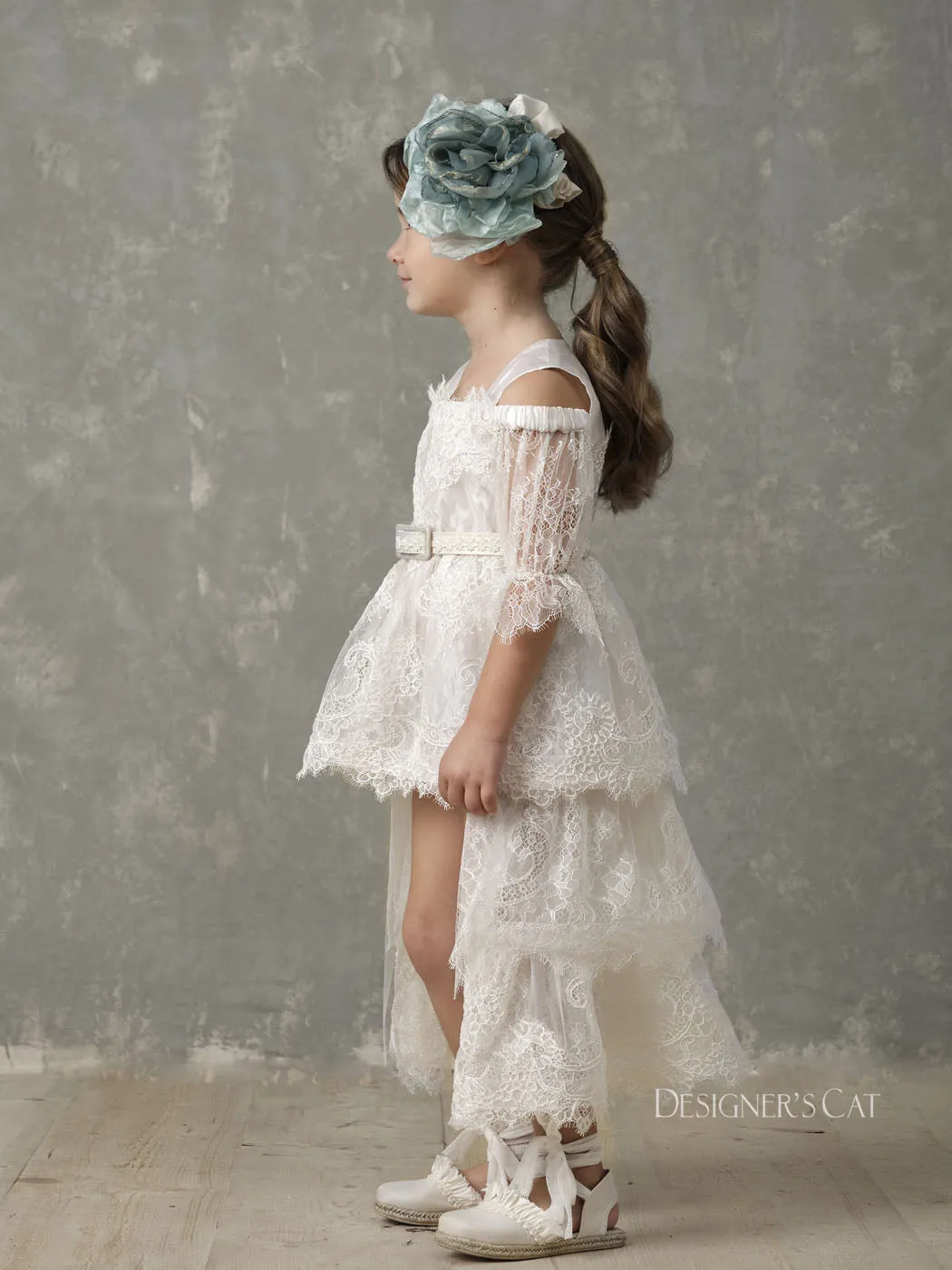 Baptism Girl's Lace Dress - AMFITRITI