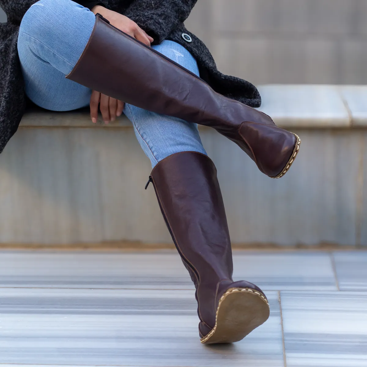 Barefoot Long Boots Bitter Brown for Women