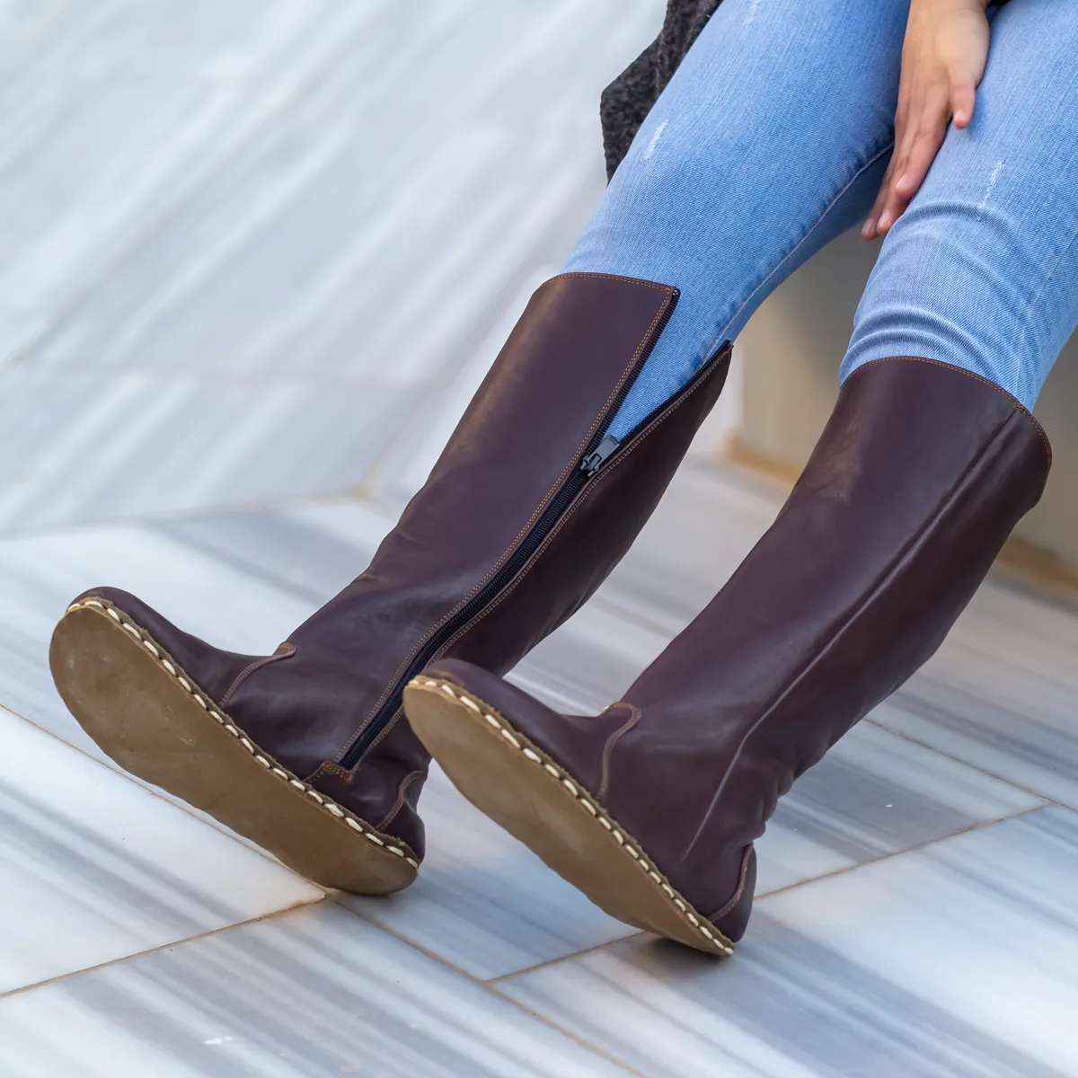 Barefoot Long Boots Bitter Brown for Women