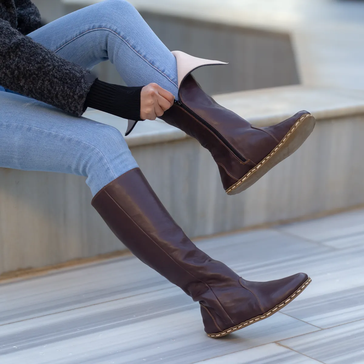 Barefoot Long Boots Bitter Brown for Women