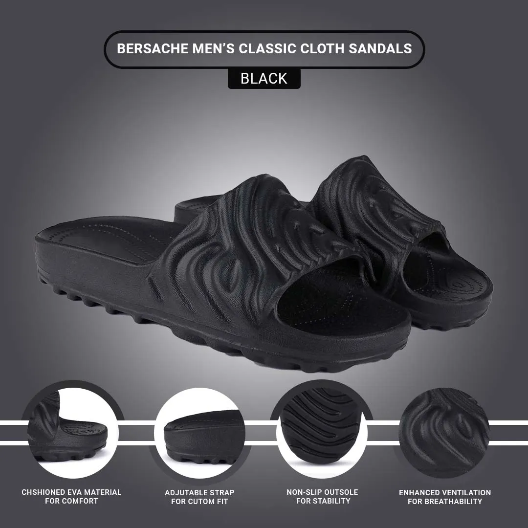 Bersache Extra Soft Classic Casual with  Regular wear with Ultra Soft & Flexibility Technology Clogs for Men's & Boy's 6050-Black