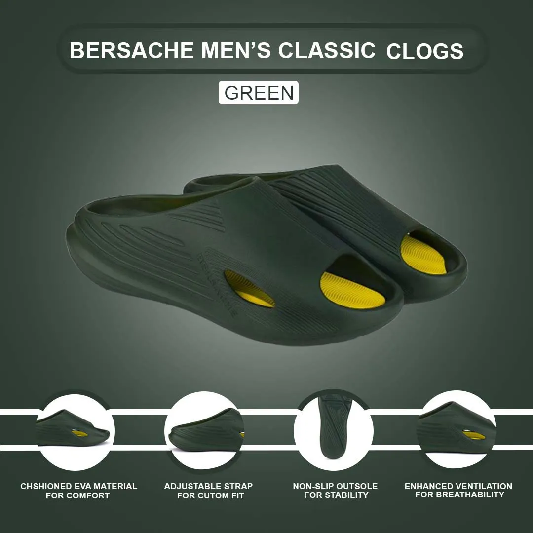 Bersache Extra Soft Classic Casual with  Regular wear with Ultra Soft & Flexibility Technology Clog's for Men's & Boy's (6146-Green)