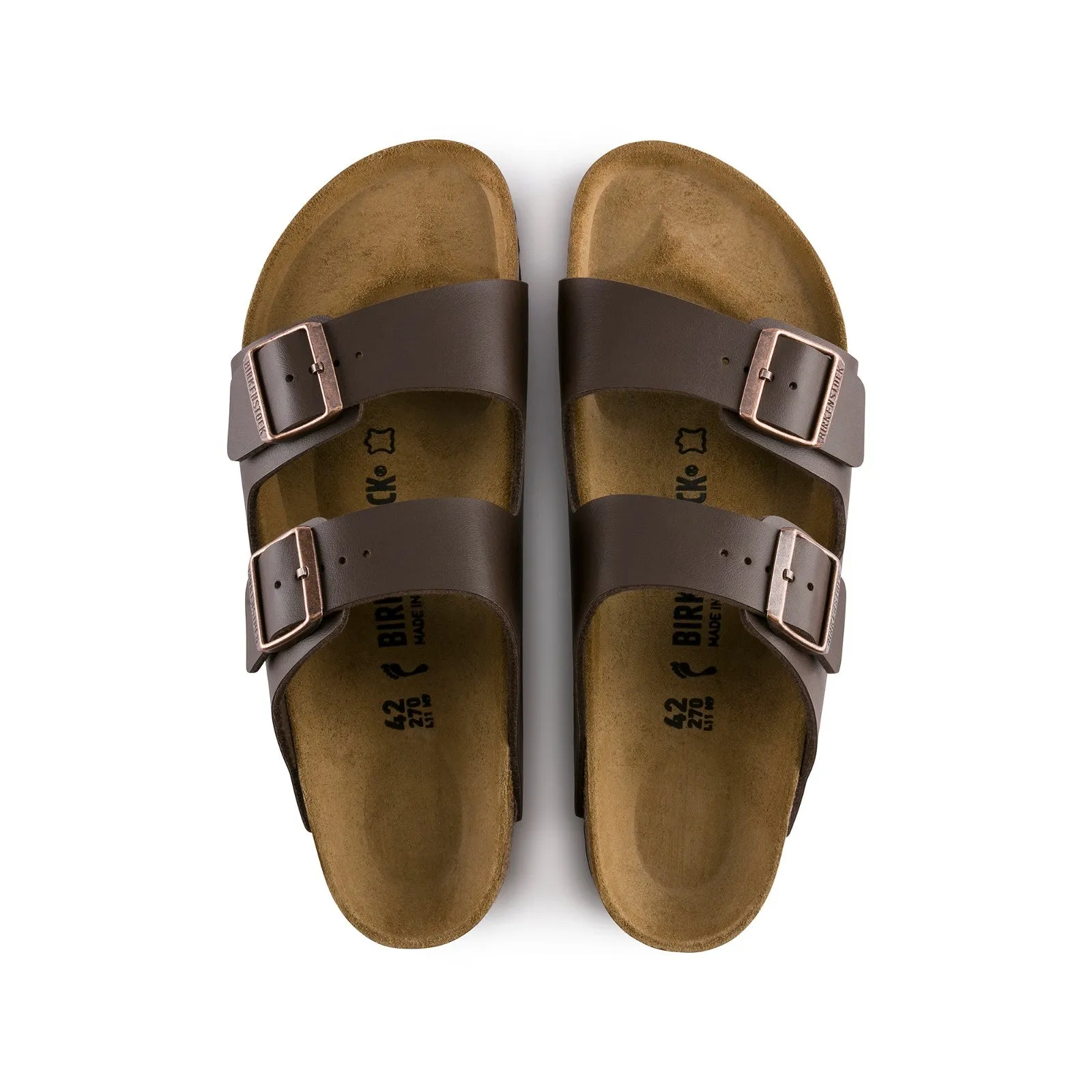 Birkenstock Arizona Birko-Flor (Dark Brown) Men's Sandals 51701