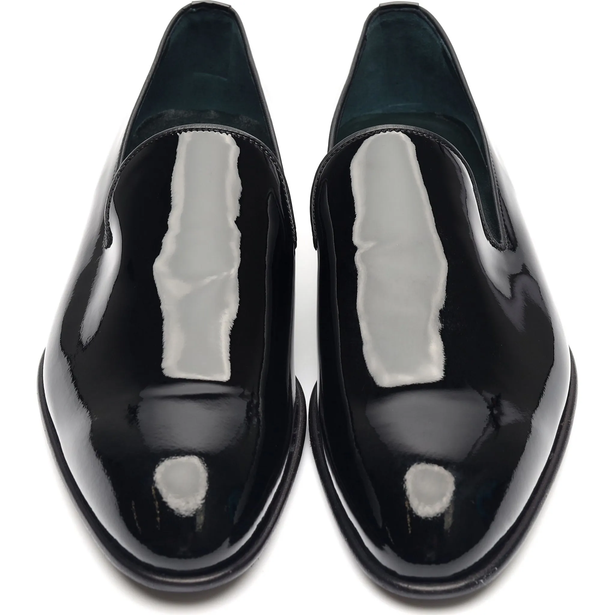 Black Patent Leather Evening Loafers UK 8