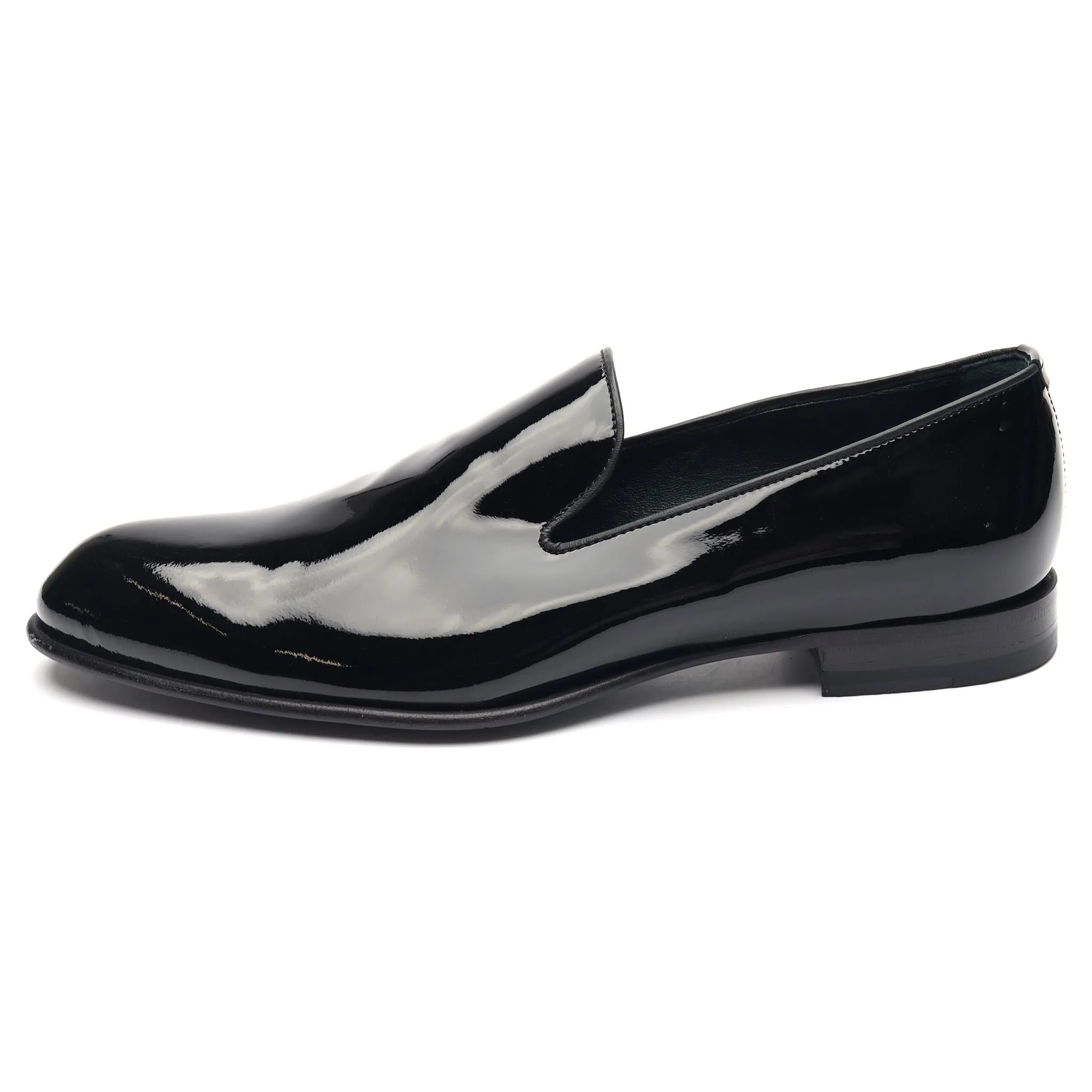 Black Patent Leather Evening Loafers UK 8