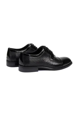 Black Patent Leather Lace-Up Tuxedo Shoes