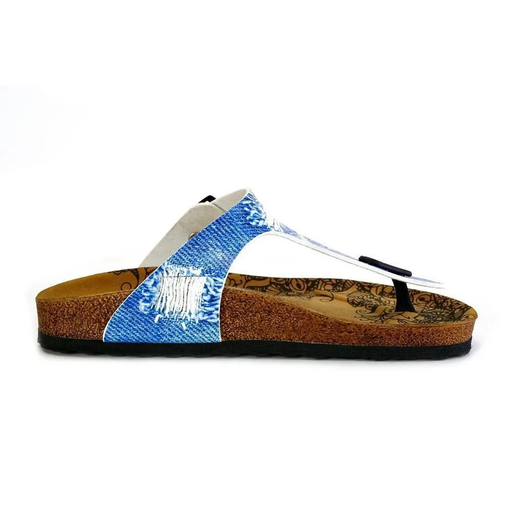 Blue Jeans Patterned Sandal - CAL527