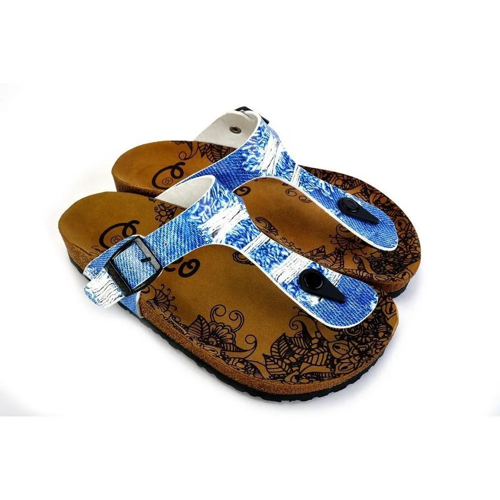 Blue Jeans Patterned Sandal - CAL527