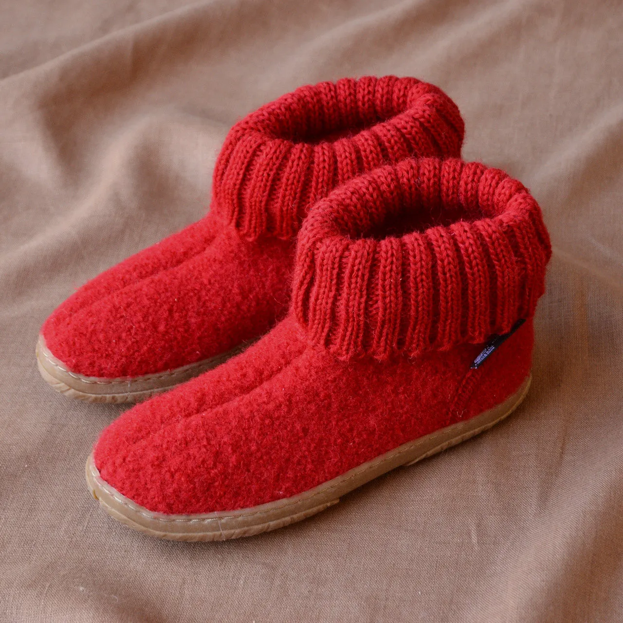 Boiled Wool Slipper Boots - Toni - Rubin (Kids 23-35)