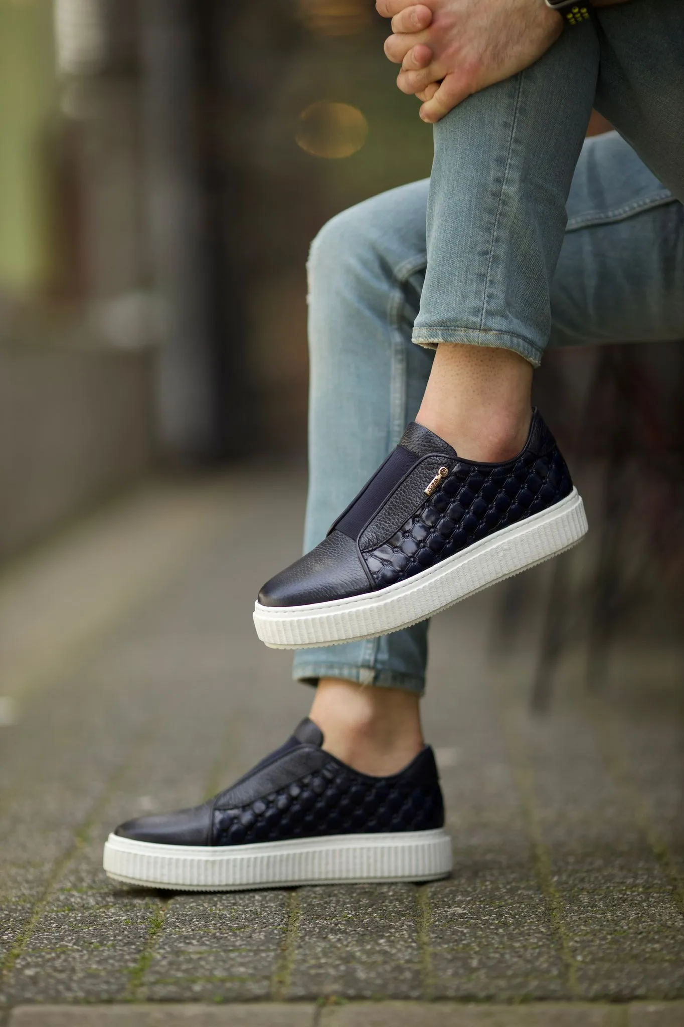 Bojoni Naposi Eva Sole Lace Navy Blue Shoes