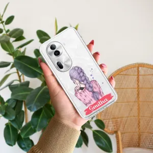 Braid Girl Customize Transparent Silicon Case For Oppo