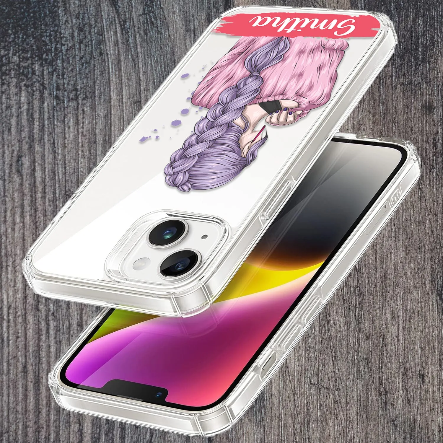 Braid Girl Customize Transparent Silicon Case For Oppo