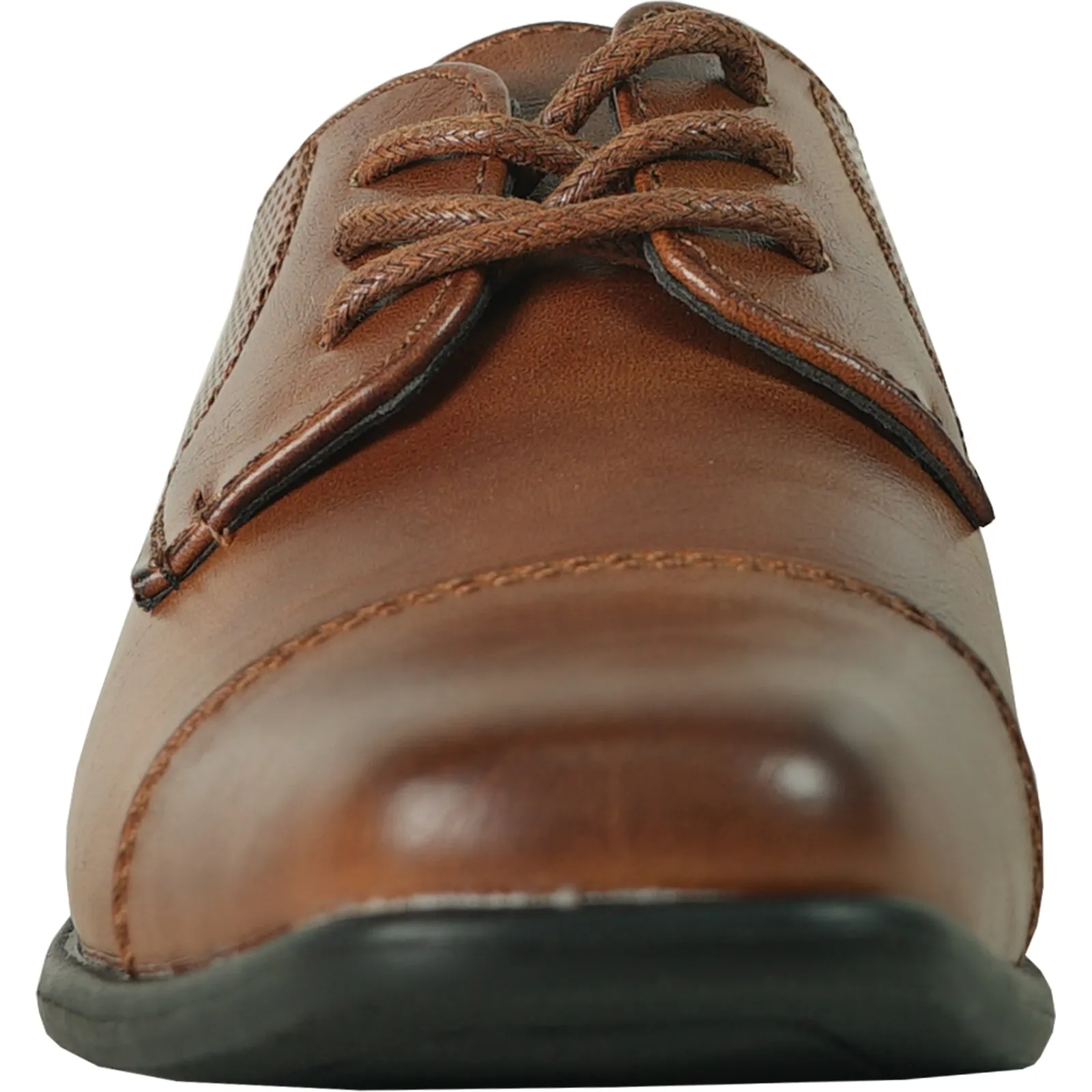 BRAVO Boy Dress Shoe KING-6KID Oxford Shoe School Uniform Cognac