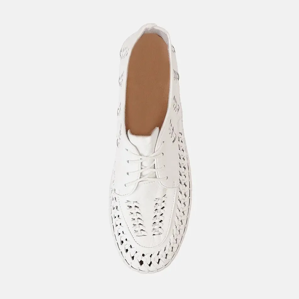 Brodies White Leather Sneakers