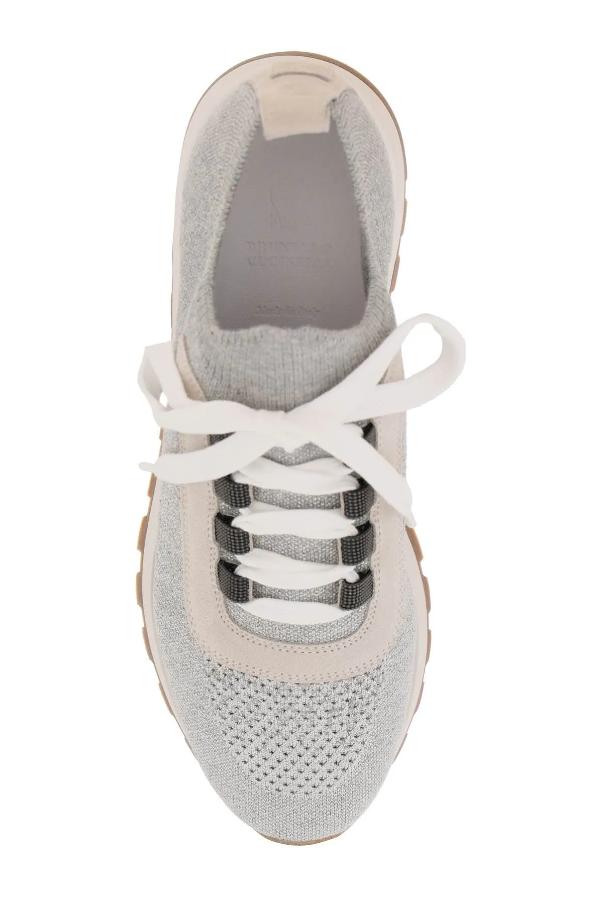 Brunello cucinelli sparkling knit sneakers