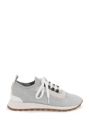 Brunello cucinelli sparkling knit sneakers