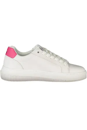 Calvin Klein White Leather Dame Sneakers