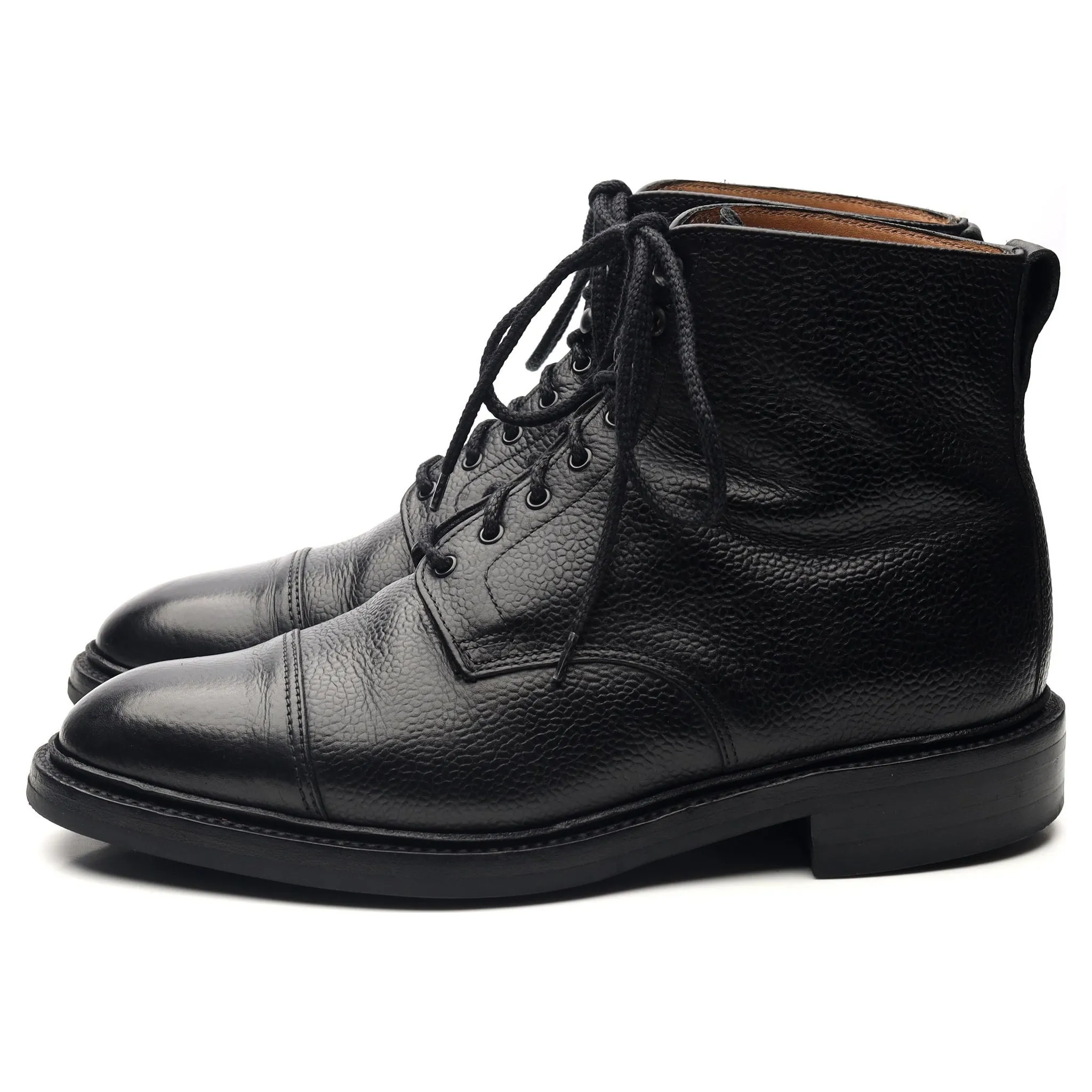 'Cambridge' Black Leather Boots UK 6.5 F